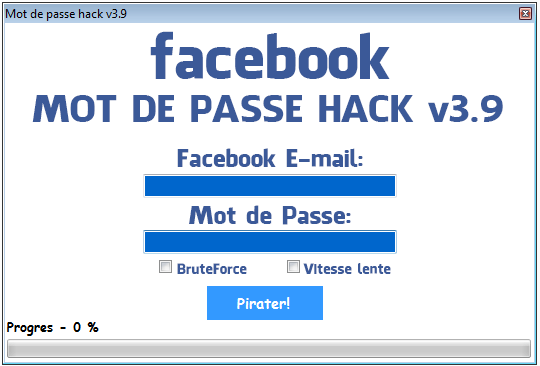 Pirater mot de passe Facebook